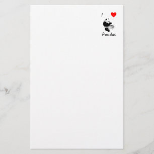 I Love Pandas Briefpapier