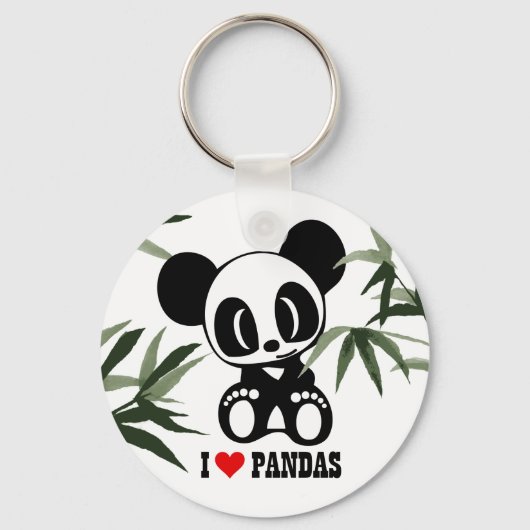I Love Pandas Sleutelhanger (Voorkant)