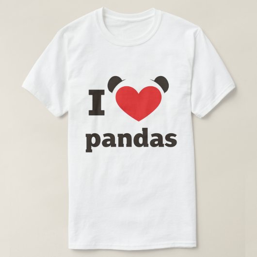 I Love Pandas T-shirt (Design voorkant)