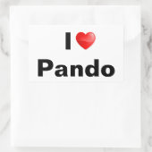 I love Pando Rechthoekige Sticker (Tas)
