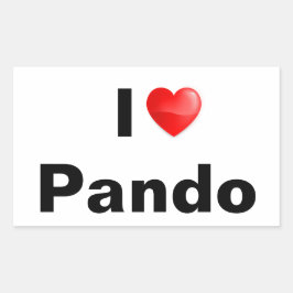 I love Pando Rechthoekige Sticker
