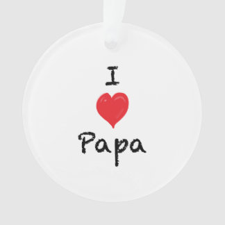 I Love Papa Custom 2 Sided Photo Ornaming Ornament