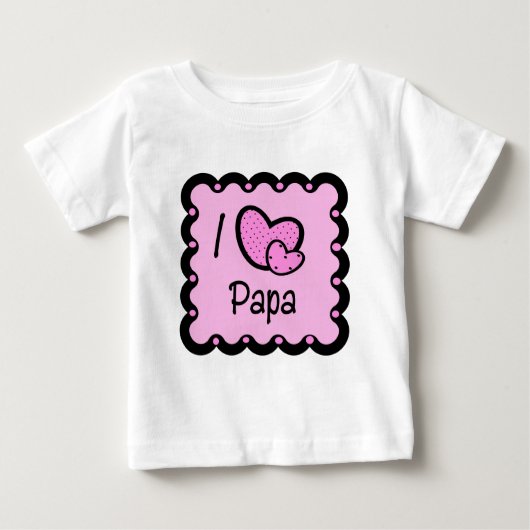 I Love Papa Cute T-Shirt (Voorkant)