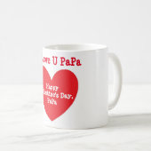 I Love PaPa - Red Valentine's Day - Coffee Mug (Devant droit)