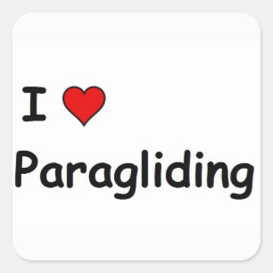 I Love Paragliding Vierkante Sticker