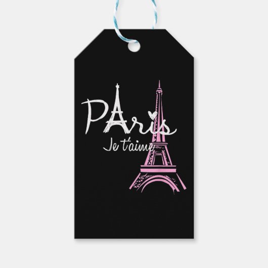 I Love Paris Eiffel Tower France Cadeaulabel (Voorkant)