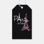 I Love Paris Eiffel Tower France Cadeaulabel (Achterkant)