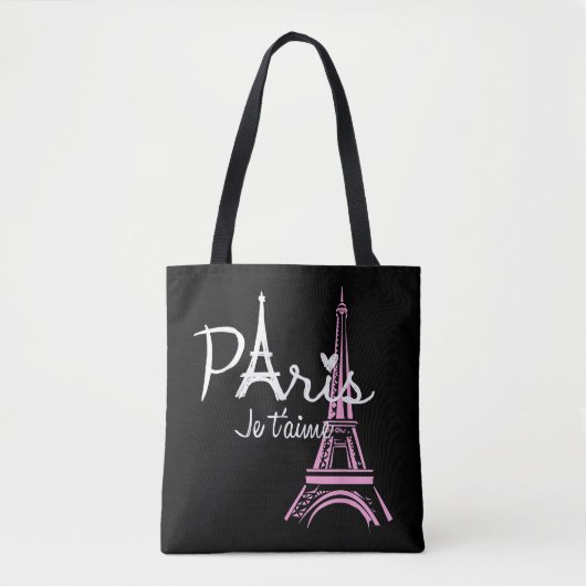 I Love Paris Eiffel Tower France Draagtas (Voorkant)