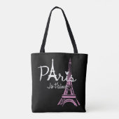 I Love Paris Eiffel Tower France Draagtas (Achterkant)
