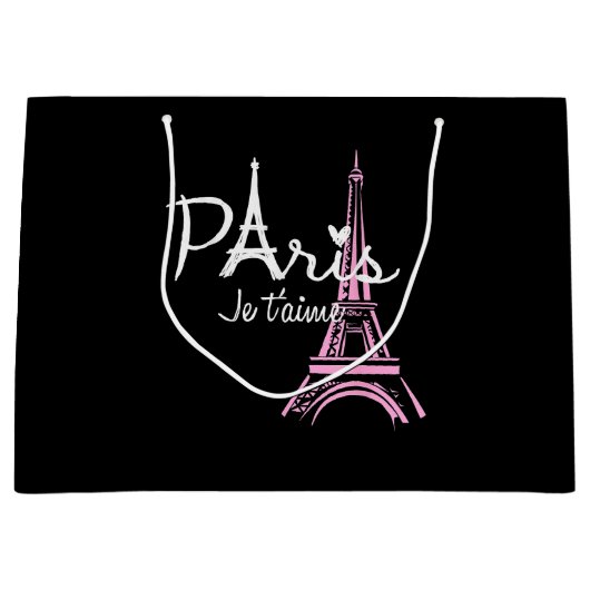 I Love Paris Eiffel Tower France Groot Cadeauzakje (Voorkant)
