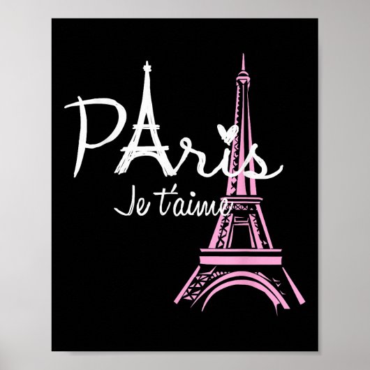 I Love Paris Eiffel Tower France Poster (Voorkant)