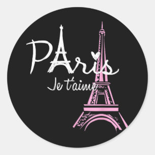 I Love Paris Eiffel Tower France Ronde Sticker