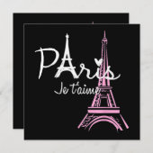 I Love Paris Eiffel Tower France Save The Date (Voorkant / Achterkant)