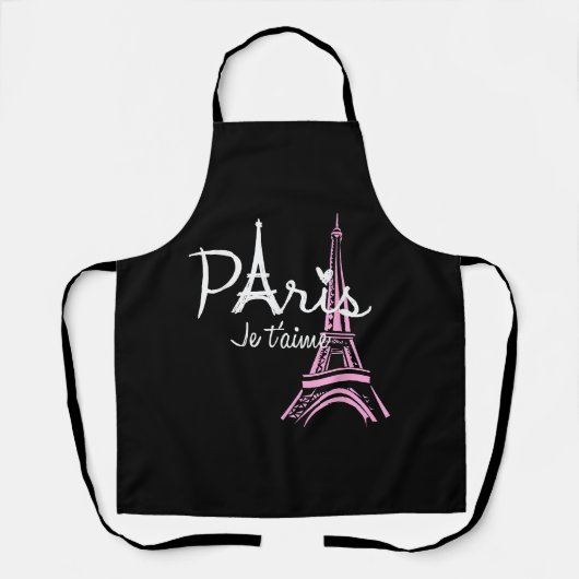 I Love Paris Eiffel Tower France Schort (Voorkant)
