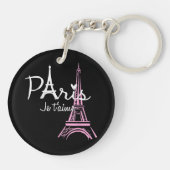 I Love Paris Eiffel Tower France Sleutelhanger (Achterkant)