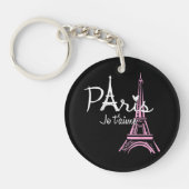 I Love Paris Eiffel Tower France Sleutelhanger (Voorkant)