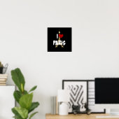 "I Love Paris," Eiffel Tower, Poster (Thuiskantoor)