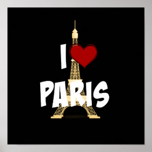 "I Love Paris," Eiffel Tower, Poster