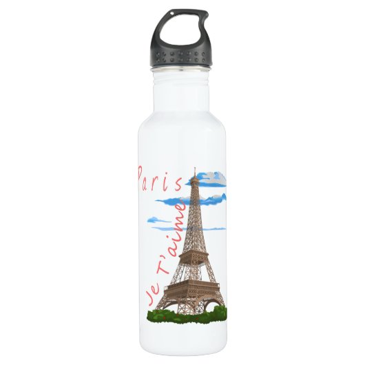 I Love Paris Eiffel Tower Waterfles (Voorkant)