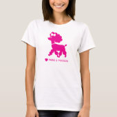 I Love Paris et Poodles mignon T-shirt personnalis (Devant)