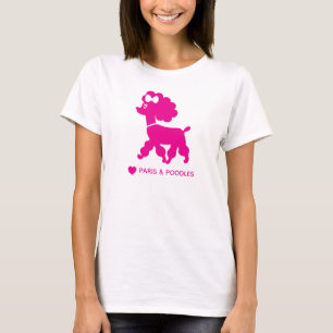 I Love Paris et Poodles mignon T-shirt personnalis