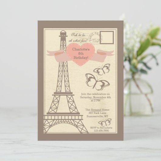 I Love Paris Invitation (Debout devant)