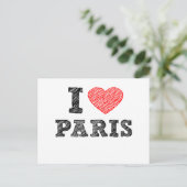 I Love Paris Sketch Briefkaart (Staand voorkant)