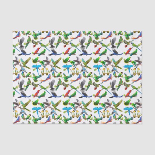 I Love Parrots Tissue Paper Tissuepapier (Voorkant)