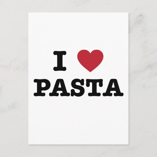 I Love Pasta Briefkaart (Voorkant)