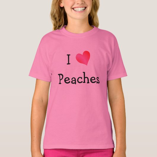 I Love Peaches T-shirt (Voorkant)