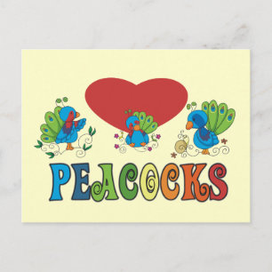 I Love Peacocks Briefkaart