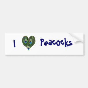 I Love Peacocks Bumpersticker