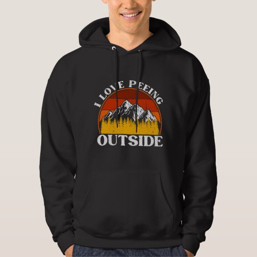 I Love Peeing Outside Retro  Hoodie (Voorkant)