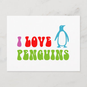 I Love Penguins Briefkaart