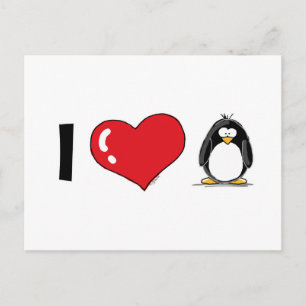 I Love Penguins Briefkaart