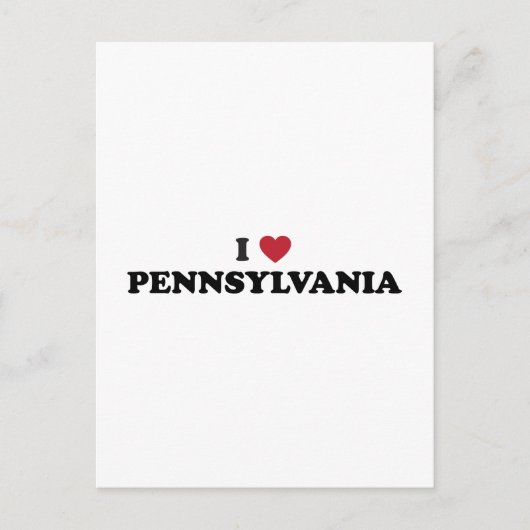 I Love Pennsylvania Briefkaart (Voorkant)