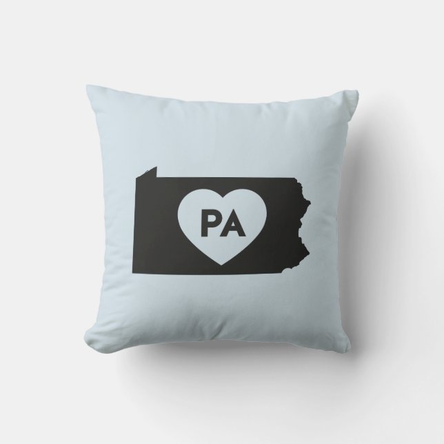 I Love Pennsylvania State Sierkussen 16" x 16" (Voorkant)