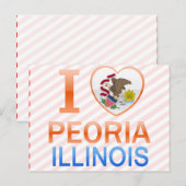 I Love Peoria, IL Briefkaart (Voorkant / Achterkant)