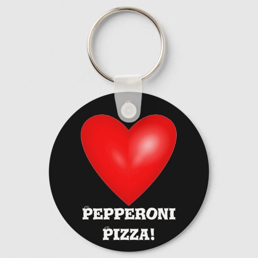 I Love Pepperoni Pizza Sleutelhanger (Voorkant)