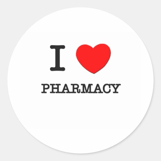 I Love Pharmacy Ronde Sticker (Voorkant)