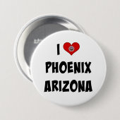 I Love Phoenix, Arizona Ronde Button 7,6 Cm (Voorkant /achterkant)