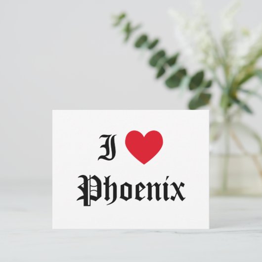 I Love Phoenix Briefkaart (Staand voorkant)