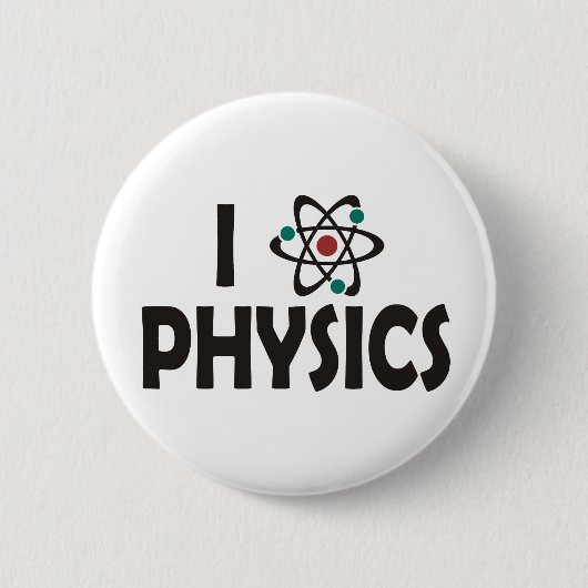 I Love Physics Ronde Button 5,7 Cm (Voorkant)