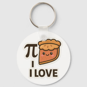 I Love Pi Sticker – Schattigee Wiskunde & Pie Pun  Sleutelhanger