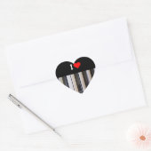 I Love Piano Hart Sticker (Envelop)