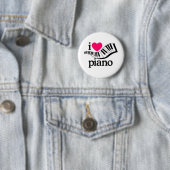 I Love Piano/Keyboard Ronde Button 5,7 Cm (In situ)