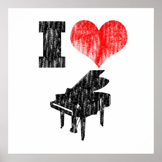 I Love Piano Poster (Voorkant)