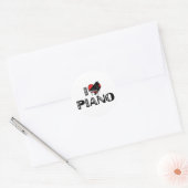 I Love Piano Ronde Sticker (Envelop)