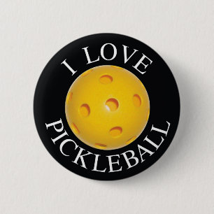 I Love Pickleball Button / Badge