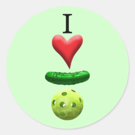 I Love Pickleball - Green - Ronde Sticker